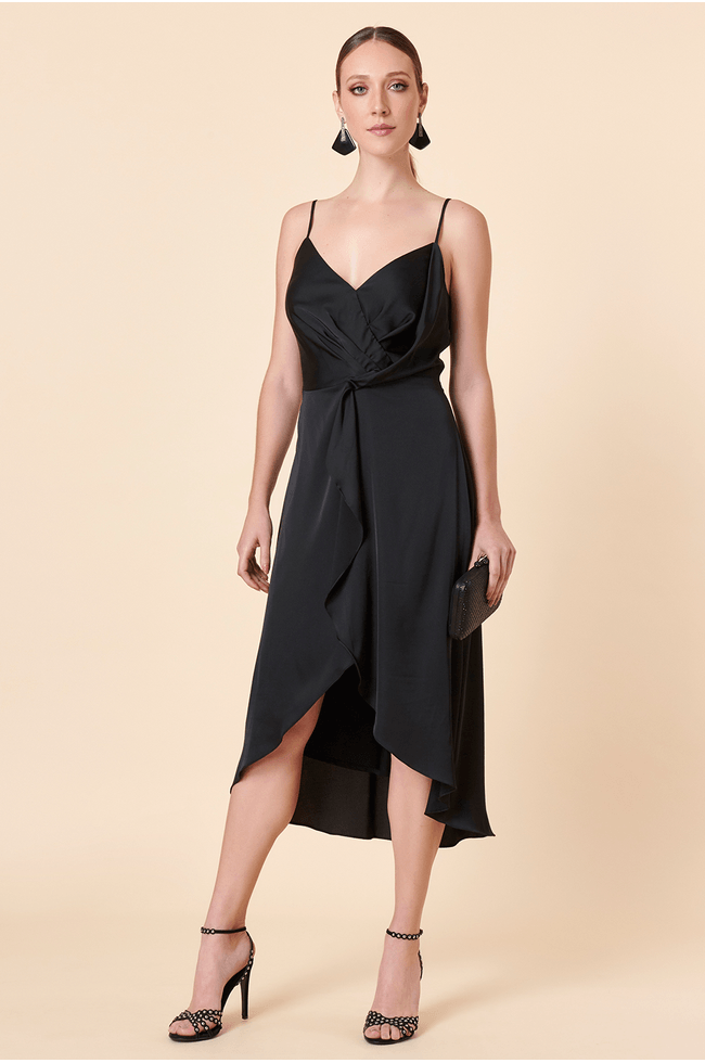 vestido festa midi preto